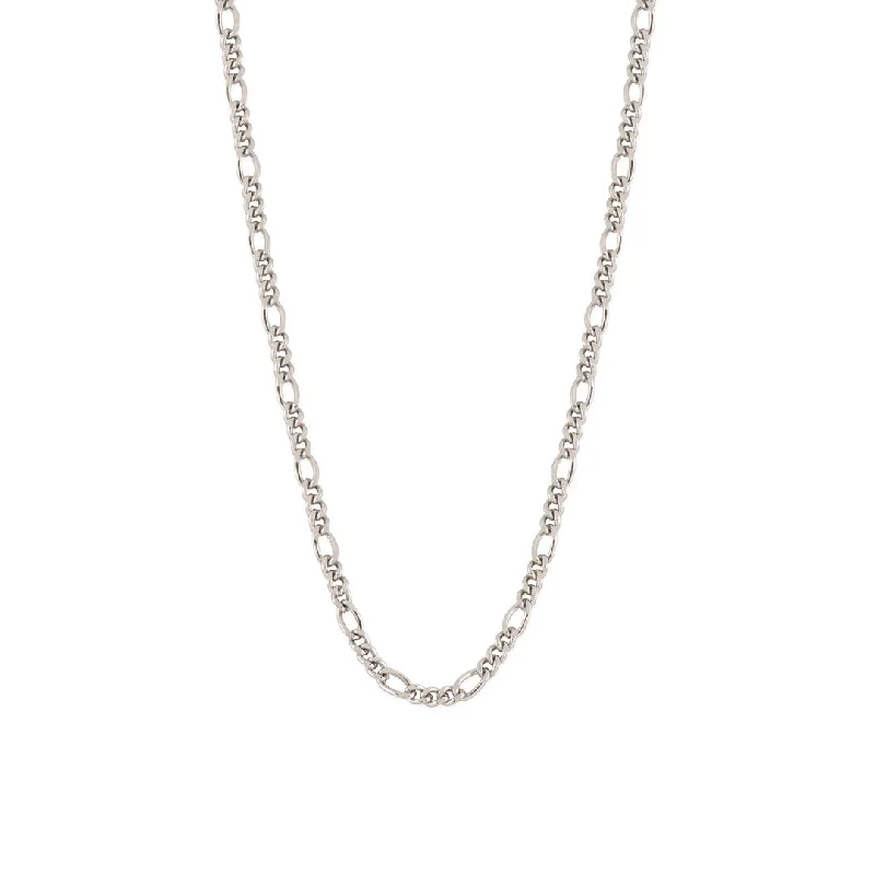 Women’s sparkling gold necklace-Silver Figaro Necklace