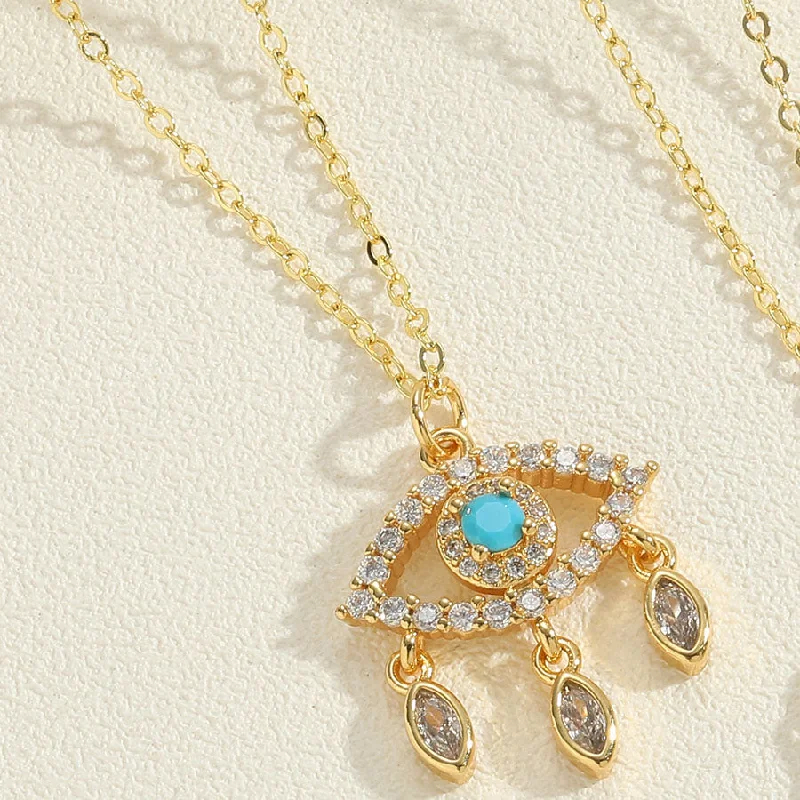 Horse Eye Zircon Eye Necklace