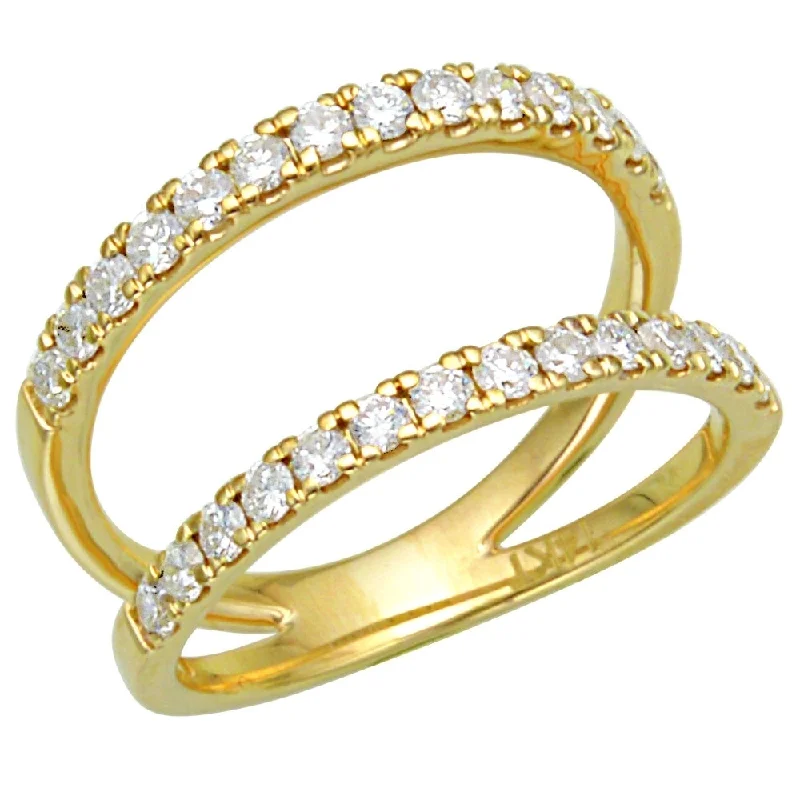 Women’s engagement ring with diamond accents-Double Row Diamond Fashion Ring