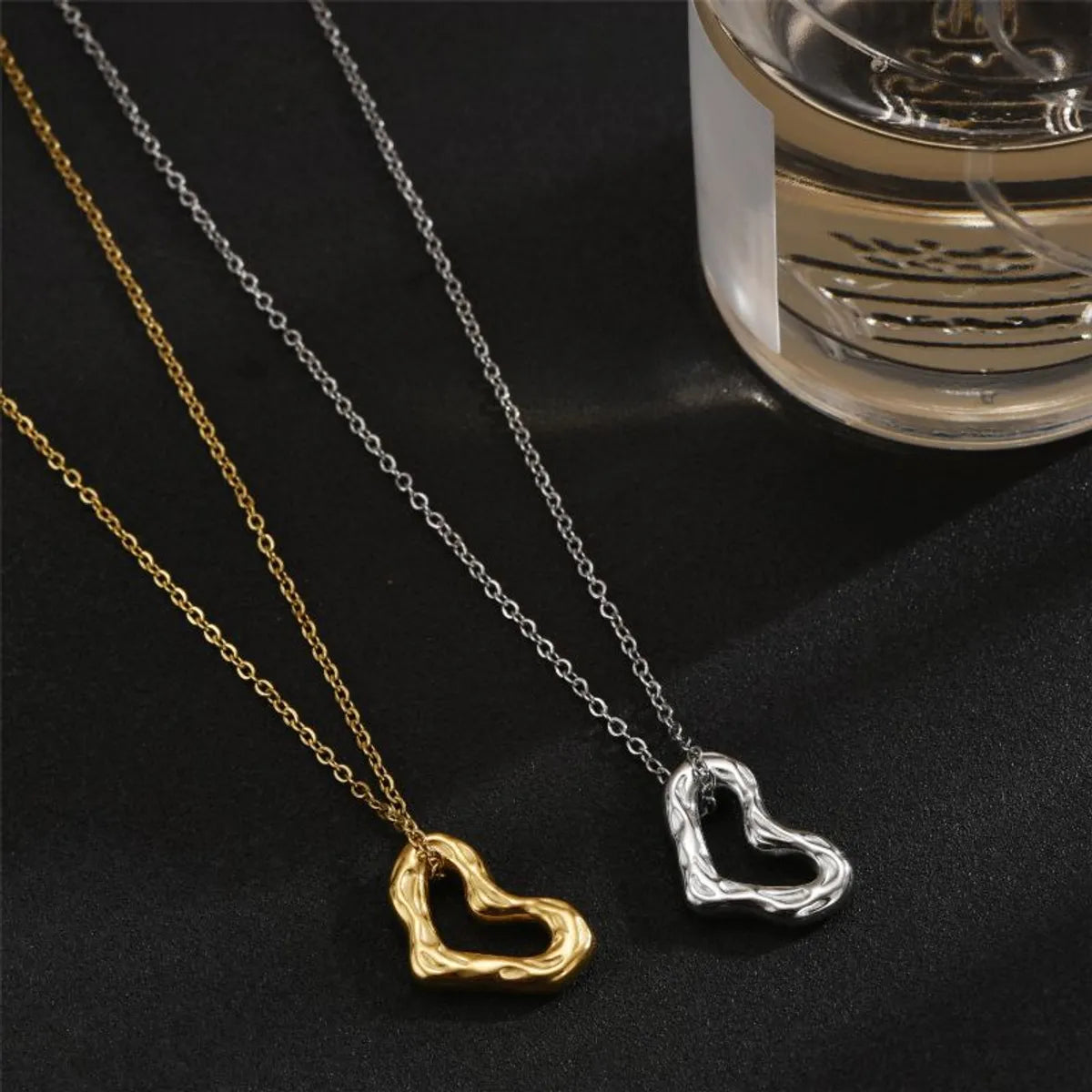 Women’s boho necklace-Commute Heart Shape Stainless Steel Plating 18k Gold Plated Pendant Necklace