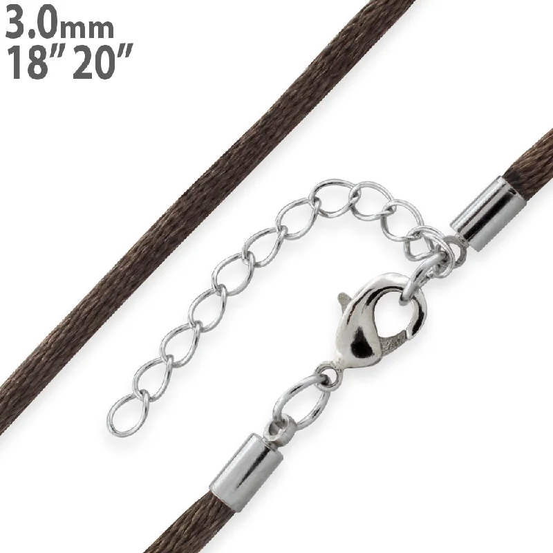 Women’s stylish necklace-3.0mm Brown Silk Cord w/ Adjustable Clasp