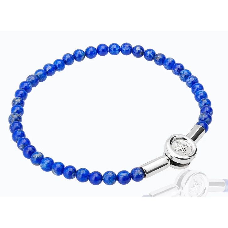 Women’s layered bracelet-Tane Mars Sterling Silver and Lapis Lazuli Bracelet in Large