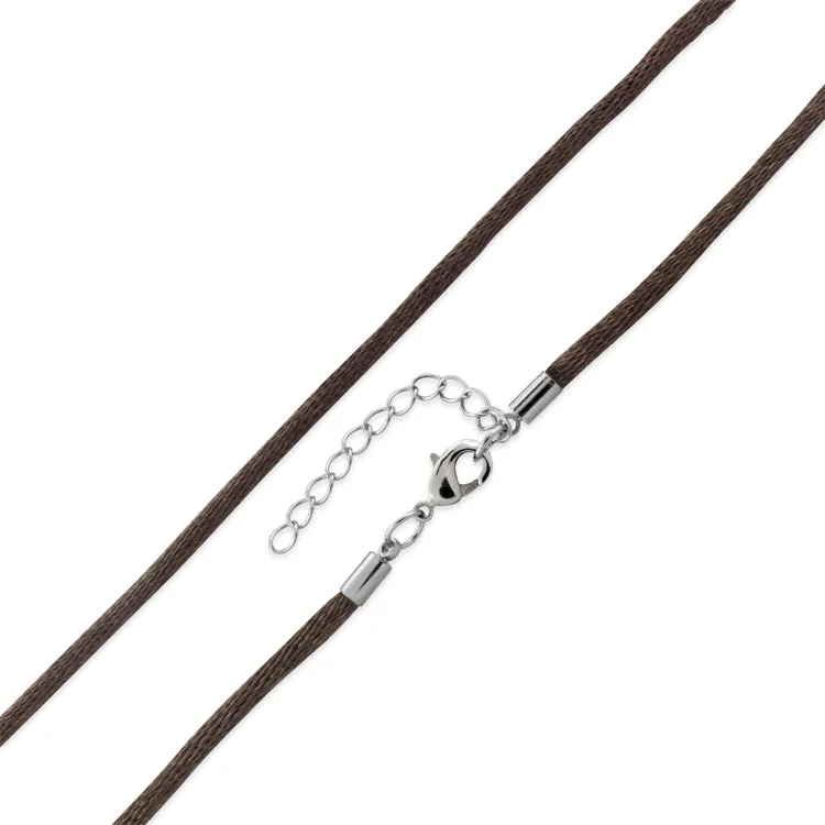 Women’s crystal necklace-3.0mm 30" Brown Silk Cord w/ Adjustable Clasp