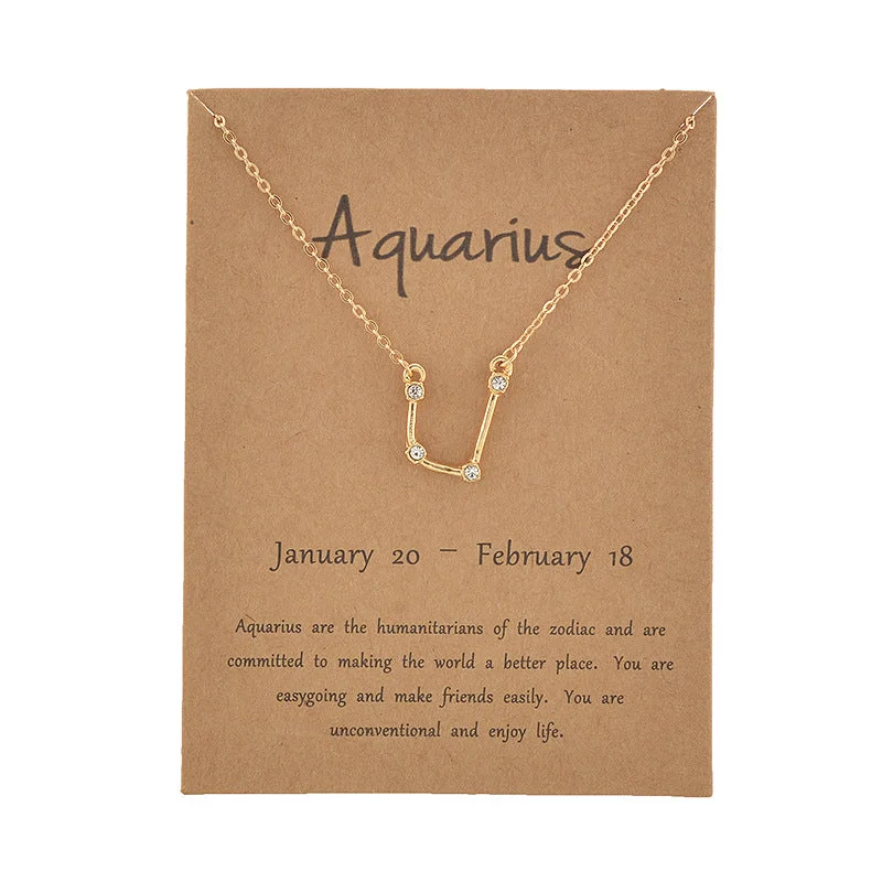 Aquarius Gold Card Gold Necklace