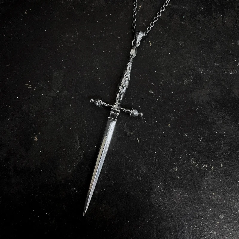 Women’s silver pendant necklace-Nyx Dagger Pendant